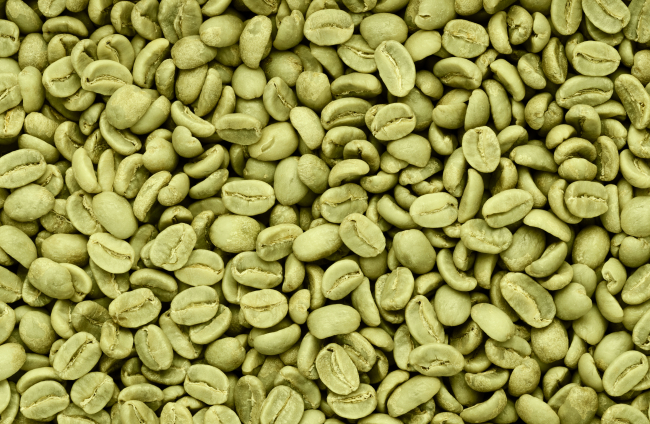 Granos de café verde