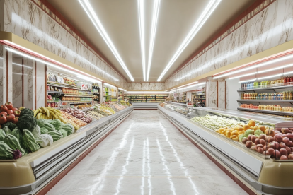 Interior de un supermercado