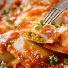 Ravioli in Tomato Sauce with Fresh Parsley and Parmesan Chees