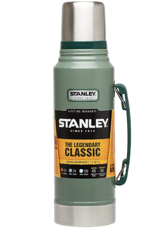  Stanley Termo clásico Legendary de 1 litro, termo de acero  inoxidable sin BPA, termo para bebidas calientes que se mantiene frío o  caliente durante 24 horas, tapa a prueba de fugas